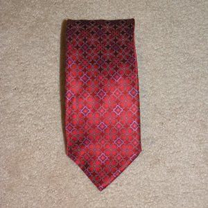 Italio Ferretti Red Kaleidoscope Long Silk Tie